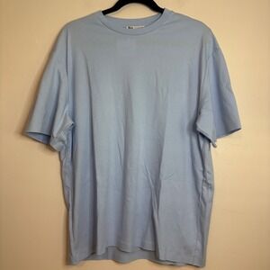 Zara Light Blue Oversized T-Shirt Men's M EUR 40 Short Sleeve Made in Turkey